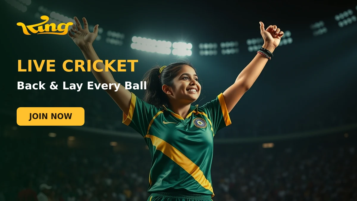 Live cricket betting markets on KingExch9 with back and lay prices for every ball