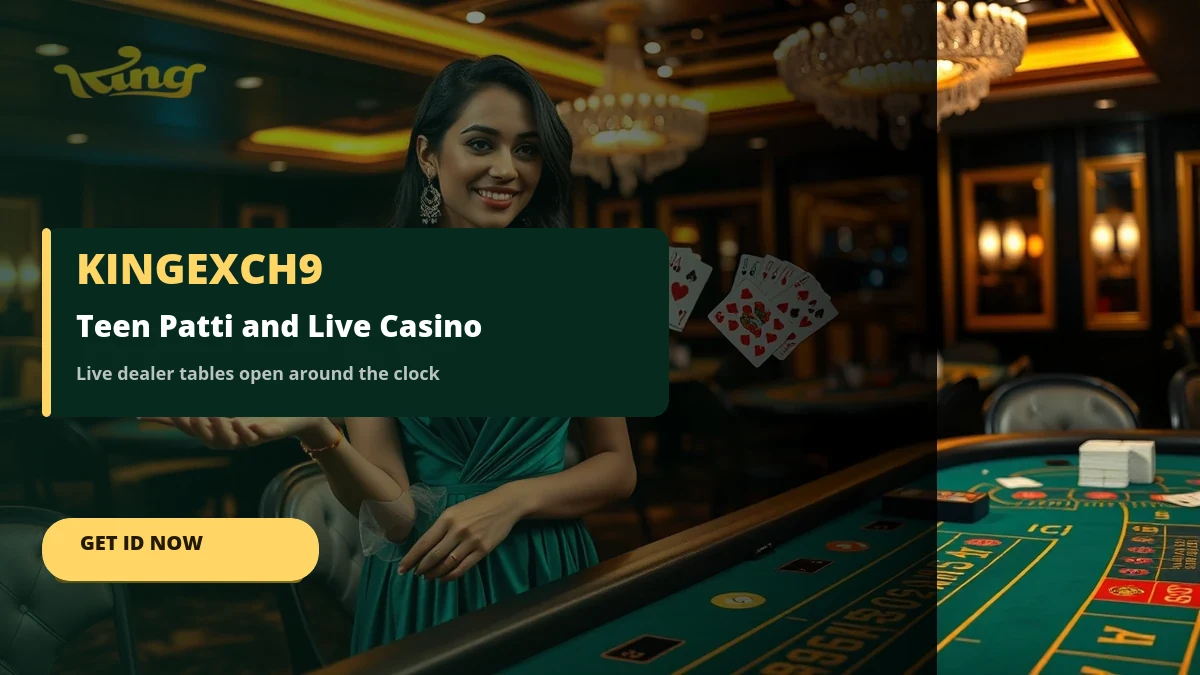 Teen Patti and live casino dealer tables available on the KingExch9 panel