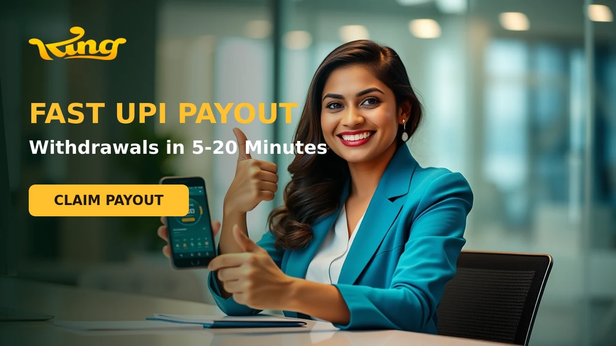 KingExch9 UPI withdrawal being processed on a phone, with payouts settled in minutes